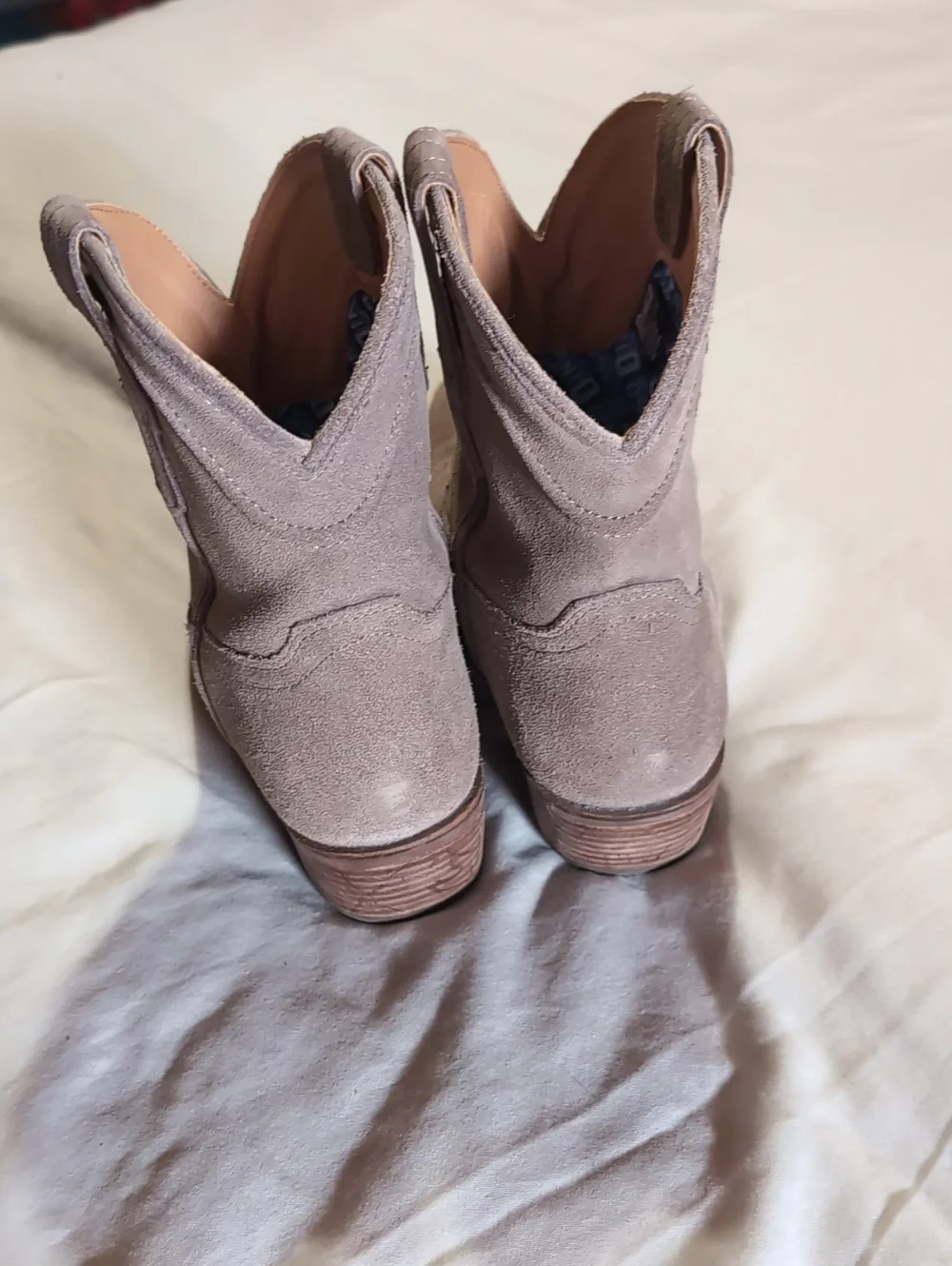 Women’s Taupe Suede Western Ankle Boot